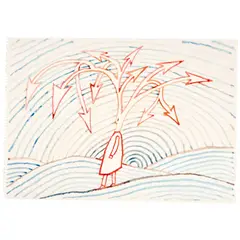 Jean-Michel Folon, Untitled, watercolor on paper