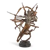 Mary Louise Snowden, Solaris, bronze with brown patina on a black granite base