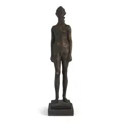Léon Indenbaum, Jeune fille nue, guilt bronze with brown and black patina on a painted wood base