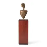 Patrick Strzelec, Warren Cup, bronze on a two-toned wood base