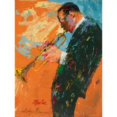 LeRoy Neiman, Miles Davis, acrylic on canvas laid down on board