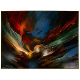 Leonardo Nierman, Biblical Fire, oil on Masonite