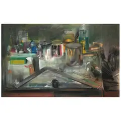 Michael Mazur, Palette Still Life with Straight Edge, 1980, pastel on paper