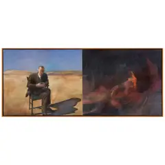Adam Cvijanovic, Oppenheimer in the Desert (Diptych), oil on canvas