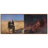 Adam Cvijanovic, Oppenheimer in the Desert (Diptych), oil on canvas