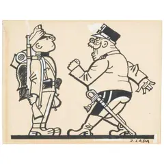 Colonel Schröder by Josef Lada, gouache and ink on paper, sold Nov 2025