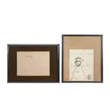 Peter Max, A Pair of Figure Sketches;, ink on paper