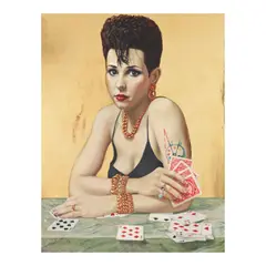 Suzanne Vincent, Self-Portrait, 1986, oil and gold leaf on panel in an artist-made frame