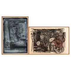 John Walker, Two Works on Paper, mixed media on paper