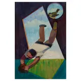 Hugo Baptista, Goalie Catch, oil on canvas