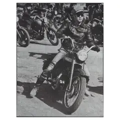 Brando Bike by Russell Young, 2009, Screenprint in silver on black Somerset paper, sold Sep 2025
