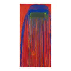 Pat Steir, Fire Waterfall, 2013, Unique screenprint with hand-painted additions by the artist on wove paper, unsigned (as issued)