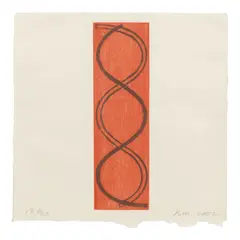 Holiday Column Woodcut (Mangold 2002.04) by Robert Mangold, 2002, Woodcut in colors on Seichosen paper, sold Sep 2025