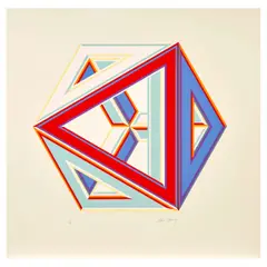 Alvin D. Loving, Triangular Cube, c. 1970, Screenprint in colors on wove paper