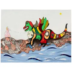 Strength Card No. 11, from Tarot Cards by Niki de Saint Phalle, 1998, Lithograph in colors with glitter stickers on wove paper, sold Sep 2025