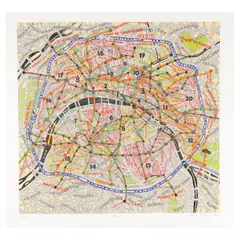 Paula Scher, Paris, 2012, Screenprint in colors on wove paper
