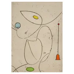 Max Ernst, La cloche rouge (Spies/Leppien 139), 1970, Etching with hand-coloring on wove paper with a watermark of a bull