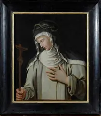 Niccolò Betti, Santa Caterina da Siena, cornice in legno dipinto e dorato.