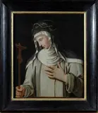 Niccolò Betti, Santa Caterina da Siena, cornice in legno dipinto e dorato.