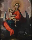 Gregorio Pagani, Immacolata concezione, cornice coeva in legno intagliato e dorato.