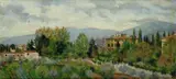 Edoardo Gelli, Paesaggio toscano (S. Domenico presso Fiesole), sul retro: a pencil di grafite