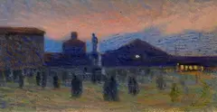 Tramonto in piazza by Eugenio Caprini, offered Feb 2015