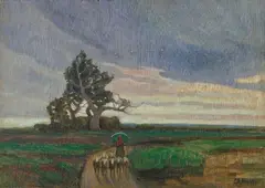 Pastorella con gregge by Eugenio Caprini, offered Feb 2015