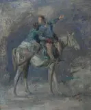 Primo Conti, Due figure a cavallo [Fuga in Egitto]