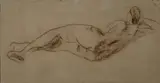 Ugo Capocchini, Nudo di schiena, pastel on paper
