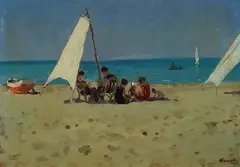 Figure sulla spiaggia by Carlo Passigli, offered Dec 2014