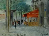 Francesco Pagliazzi, Caffè a Parigi, oil on faesite