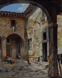 Giuseppe Comparini, Spannocchiatura nel cortile