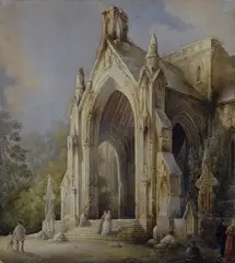 Esterno di chiesa by Federico Moja, watercolour on paper, offered Dec 2014