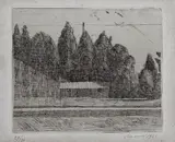 Giorgio Morandi, Campo di tennis ai Giardini Margherita a Bologna (lastra piccola)