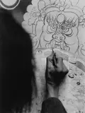 Fosco Maraini, Pittore a lavoro a Gyantse, Tibet, agosto 1937, Fotografia in bianco e nero