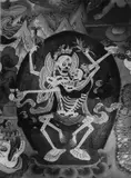 Fosco Maraini, Gli scheletri copulanti ("shin-kyong yab-yum"), suprema diavoleria dell'arte tibetana, Valle di Chumbi, Tibet, giugno 1948