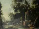 Bartolomeo Pedon, Paesaggio con alberi e fontana