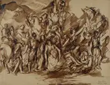 Gino Pozzi, Deposizione dalla croce, 1949, Fima e data in basso a destra.