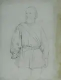 Cosimo Conti, Studio per ritratto di Garibaldi, Sul verso: studi di architetture.