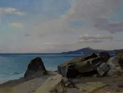 Paesaggio costiero by Alphons Hollaender, offered Oct 2014