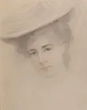 Fillide Levasti, Donna con cappello, pastelli on paper