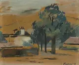 Enrico Paulucci, Paesaggio con alberi e casa