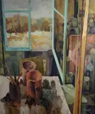 Adriano Boccaletti, Interno di studio, 1966