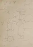 Renato Natali, Schizzo, pencil on paper