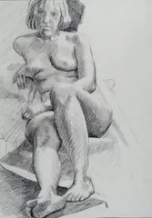 Nudo disteso by John Jacobsmeyer, pencil on paper, offered Jul 2014