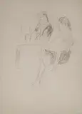 Ulvi Liegi, Donne sedute, pencil on paper