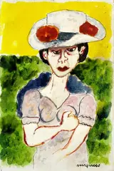 Donna con cappello by Giuseppe Migneco, offered Jul 2014