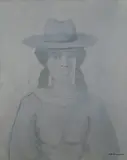 Marcello Boccacci, Maddalena senese, Sfirma in basso a destra. so: firma e titolo; timbro Galleria d'Arte L'ariete