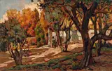 Giardini by Gino Romiti, oil on compensato, offered Jun 2014