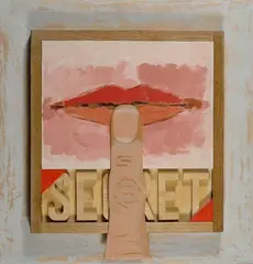 Secrets by Joe Tilson, 2003, Sul verso: etichetta con dati dell'opera, offered Jun 2014